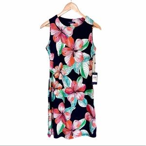 Tommy Hilfiger NWT Blue Floral Tropical Print Shift Dress Womens Size 2
